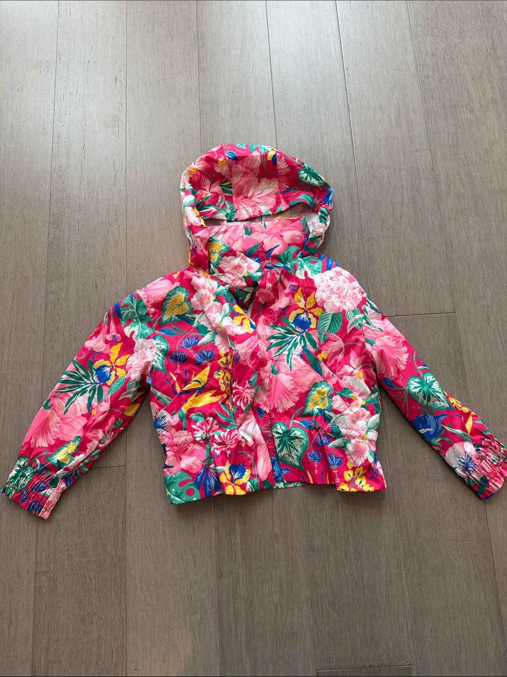 Polo by Ralph Lauren Pink Tropical Floral Hooded Puffer Jacket